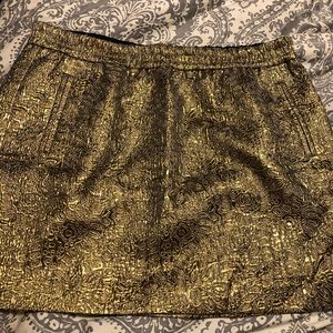 NWT Loft Size 14 gold mini skirt